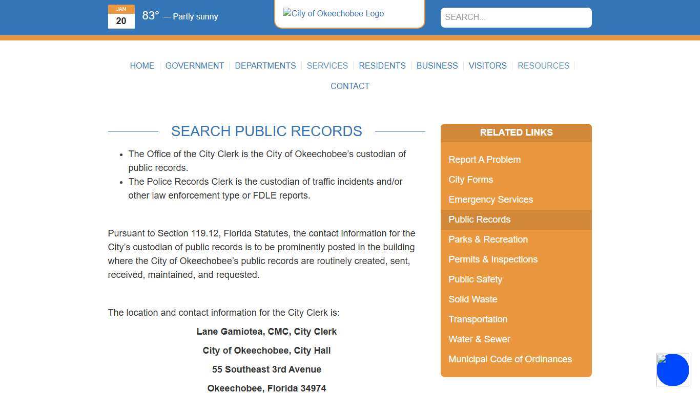 Services > Public Records | City of Okeechobee